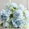 thumbnail image 3 of Vintage Artificial Silk Flowers Bouquet Home Wedding Decoration,Blue Rose, 3 of 6