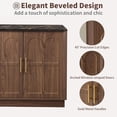 thumbnail image 6 of 66.5" Sideboard Buffet Cabinet with Storage, Modern Credenza with Arched Doors, Wood Accent Cabinet for Living Room, Entryway, Dining Room Storage, 6 of 10
