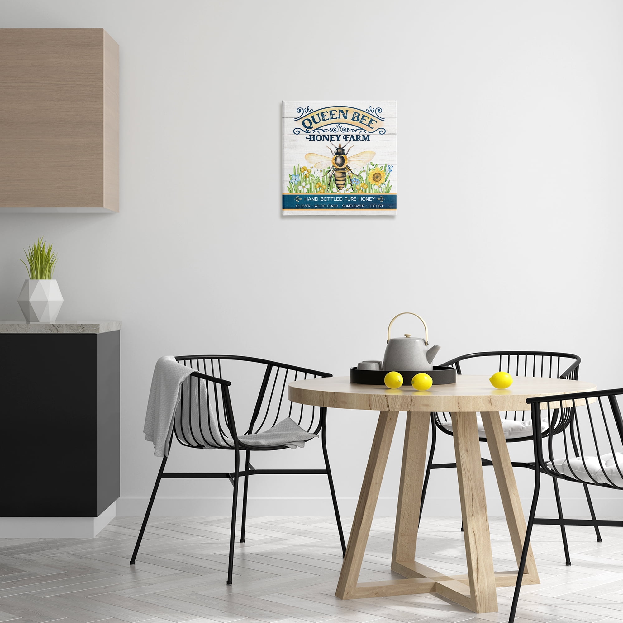 Stupell Industries Queen Bee Honey Farm Animals & Insects Painting Gallery Wrapped Canvas Art Print Wall Art, 17 x 17