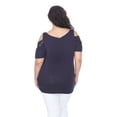 thumbnail image 4 of White Mark Women's Plus Size Bexley Lace Cold Shoulder Tunic Top, 4 of 4