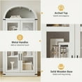 thumbnail image 5 of Arched Bookshelf with Doors Farmhouse Bookcase 15.83in Depth Display Storage Shelves 71.4in Tall Wooden Display Cabinet Rounded Bookcases for Living Room, Kitchen, Office (White), 5 of 7