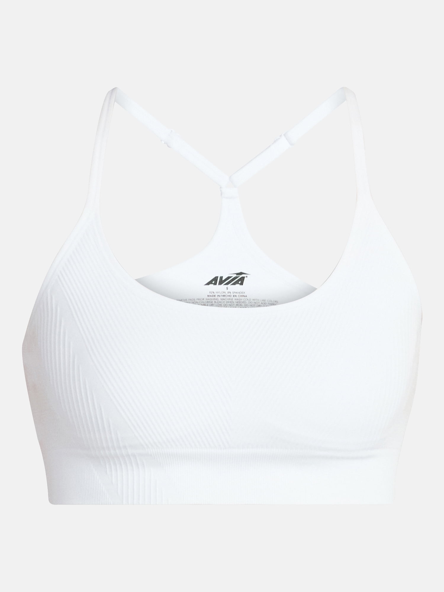 Avia Women's Low Support Seamless Textured Cami Sports Bra, Sizes XS-XXXL