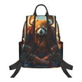 thumbnail image 2 of Naloa Prairie Meditating Raccoon Print Lightweight DayBackpack Suitable for school, work, shopping, travel, etc., 2 of 5
