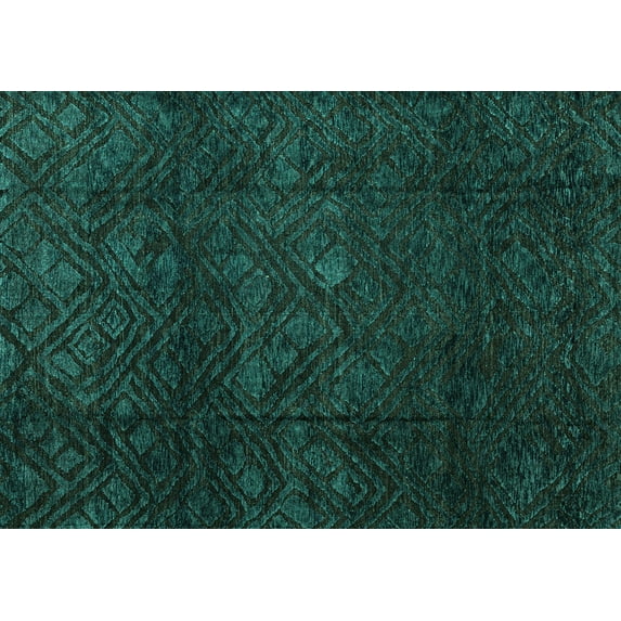 Ahgly Company Indoor Rectangle Abstract Turquoise Blue Modern Area Rugs, 8' x 12'