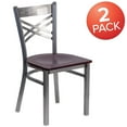 thumbnail image 3 of Flash Furniture Clear X Chair-Mah Seat,PK2 2-XU-6FOB-CLR-MAHW-GG, 3 of 8