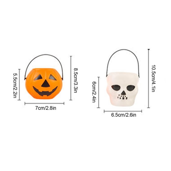 Plastic Mini Pumpkin Candy Bucket 7cm with Triangle Eyes for Halloween Trick or Treat