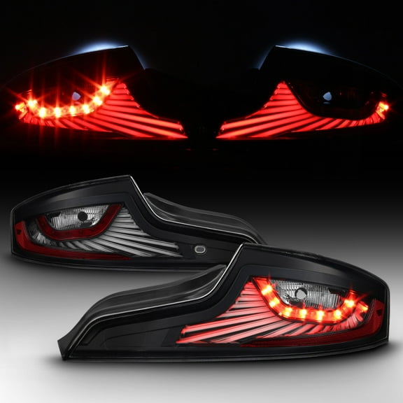 Black For 2006-2007 G35 Skyline Sport 2-Door Coupe LED Tail Lights Brake Lamps