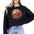 thumbnail image 2 of Basketball Faux Glitter Sweatshirt for Women Trendy Girly Baseketball Player Pullover Black Sweatshirt Adult Large, 2 of 4