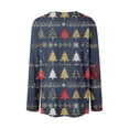 thumbnail image 5 of KICILVS Womens Christmas Tops Xmas Tree Print Long Sleeve Crew Neck T Shirt Casual Holiday Blouse for Christmas Day Outfits, 5 of 8