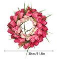thumbnail image 2 of Guirnalda falsa Tulipán Colgador de puerta Decoración de flores de imitación Artificial para pared de banquete de boda, Rosa claro, 30 CM Vogacara HA9035-03B, 2 of 6