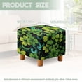 thumbnail image 3 of SCRAWLGOD St. Patrick's Day Four Leaf Clover Print Black Green Ottoman Cover Square Stretch Ottoman Slipcovers Soft Storage Foot Rest Cover with Elastic Bottom Footrest Stool Covers Protector, 3 of 7