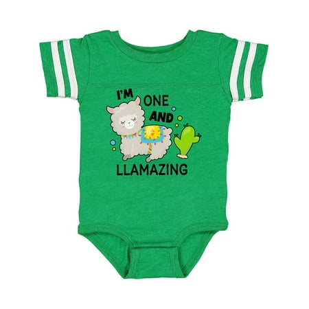 

Inktastic Im One and Llamazing with Llama and Cactus Gift Baby Boy or Baby Girl Bodysuit