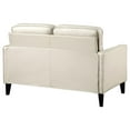 thumbnail image 5 of Pemberly Row Faux Leather Upholstered Track Arm Loveseat Ivory, 5 of 11
