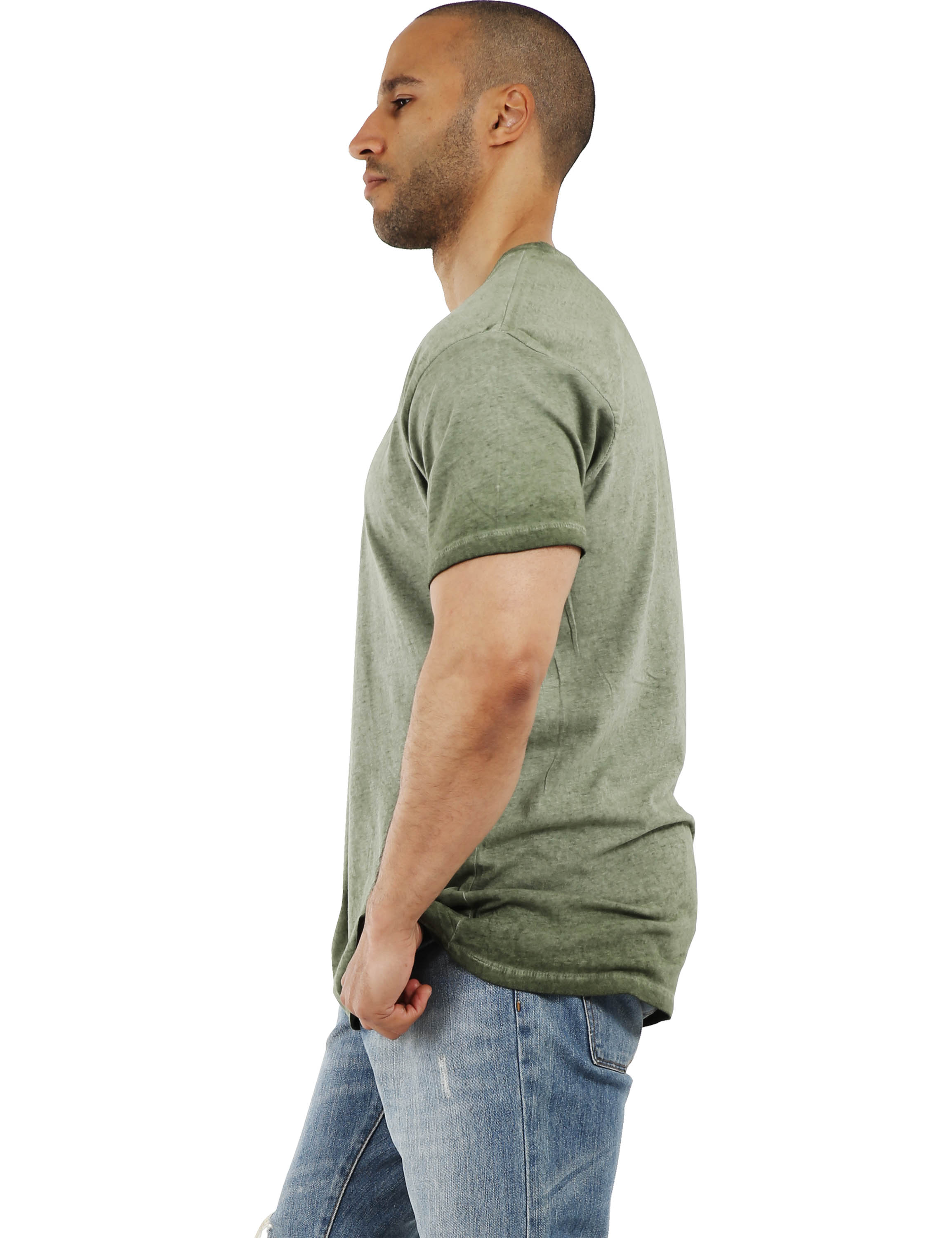 Ma Croix Mens Oil Wash Short Sleeve T Shirts Soft Faded Vintage Casual Crewneck Tee - image 2 of 5