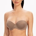 thumbnail image 3 of MELENECA Women's Underwire Smooth Multi-Way Uplift Padded Push Up Strapless Bra Brown Heather 32D, 3 of 4