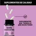 thumbnail image 4 of Nmn + Resveratrol Capsulas 99% + Betaína Hcl + Quercetina Extracto | Beyond Vitamins | Mononucleotido De Nicotinamida, Nad + | Semilla De Uva, Calcio - Vitaminas Mujer / Hombre - 60 Cáps, 4 of 6