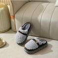 thumbnail image 5 of Fesfesfes White Shoes Women Slippers For Women A Pair Of Lazy Slippers Curly Cozy Flat Slide Slippers Comfy Soft Non-Slip House Shoes Indoor And Outdoor Warm Gift 7.5(40), 5 of 6