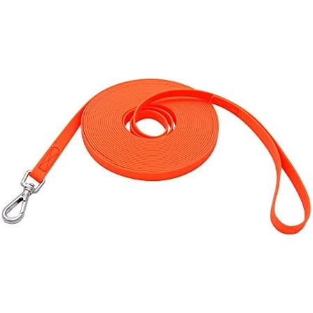 Waterproof Dog Training Leash 50FT 30FT 15FT 10FT 5FT Heavy Duty Recall Long Lead for Large Medium Small Dogs (10FT Orange)