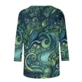 thumbnail image 5 of Ichuanyi Womens Tops 3/4 Sleeve Shirts Round Neck Loose Casual Blouses Floral Print Blouse Tshirts Tee, 5 of 5