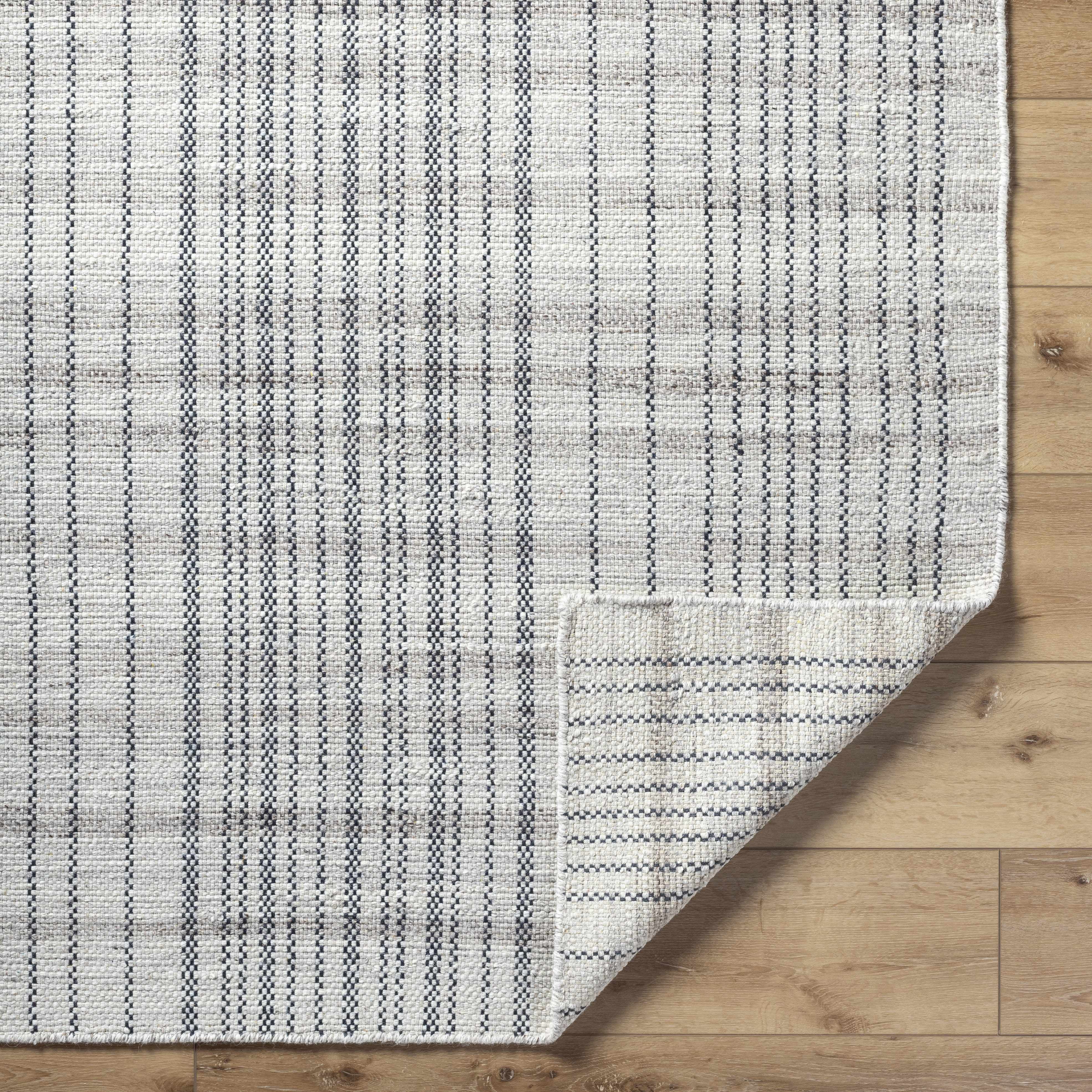 Hauteloom Nissa Wool Living Room, Bedroom Area Rug - Traditional, Transitional - Ivory, Charcoal, Slate Gray - 2' x 3'