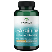 Swanson Ajipure L-arginine Sustained-Release Tablet 1,000 mg 90 Tablets