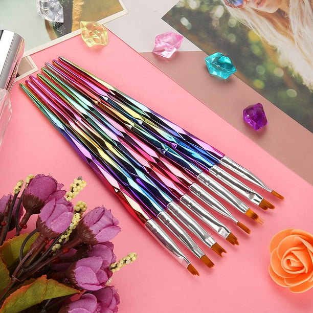 Pincel para pintar uñas, 8 piezas de pinceles para manicura francesa, pinceles para uñas resistentes y duraderos