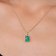 thumbnail image 3 of Gem Stone King 14K Yellow Gold Green Malachite Pendant Necklace | 3.50 Cttw | Gemstone Birthstone | Emerald Cut 9X7MM | Gold Necklace for Women | With 18 inch Gold Chain, 3 of 6