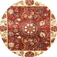 thumbnail image 1 of Ahgly Company Indoor Round Abstract Red Oriental Area Rugs, 7' Round, 1 of 6