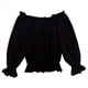 thumbnail image 3 of Blusas Elegantes con Hombros Descubiertos para Mujer, de Larga, con Volantes y Cintura Fruncida, Informales, para Fiesta, Grandes. Negro XXL, 3 of 7