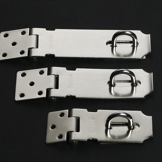 Padlock Hasp Stainless Steel Window Cupboard Locker Mailbox Lock Plate Hotel Office Outdoor Gate Shed Safety Latch Anti-lost 4 Inch