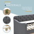 thumbnail image 4 of ClickDecor Carmina Twin Size Upholstered Daybed Sofa with Roll Out Trundle, Diamond Tufted Backrest, Dark Gray, 4 of 8