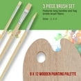 thumbnail image 4 of U.S. Art Supply Artist Painting Set with 6 Vivid Acrylic Paint Colors, Wood Painting Palette, 3 Brushes - Basic Artwork Project Essentials - Fun Children, Kids, School, Students, Beginners Starter Kit, 4 of 5