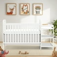 thumbnail image 3 of CASEMIOL Baby Crib with Changing Table 3 in 1, New Zealand Pinewood Cribs Convertible to Toddler Daybed Bed, Non-Toxic Finish, Easy to Assemble, White, 3 of 9