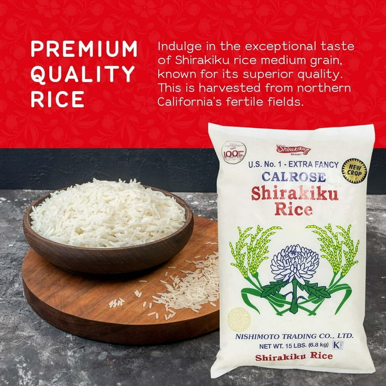 SHIRAKIKU Calrose Rice, 15 Pound - Walmart.com