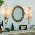 thumbnail image 3 of 2 Pcs Wall Candle Holders for Pillar Tea Light Candles Decorative Candle Sconces Gold Metal Wall Mount Decorations with Modern Art Design for Wall Living Room. Bathroom. Dining Room, 3 of 4
