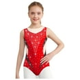 thumbnail image 4 of iiniim Kids Girls Gymnastics Leotard Sparkly Rhinestone Sleeveless Unitard Jumpsuit Ballet Dance Bodysuit Red 12, 4 of 7