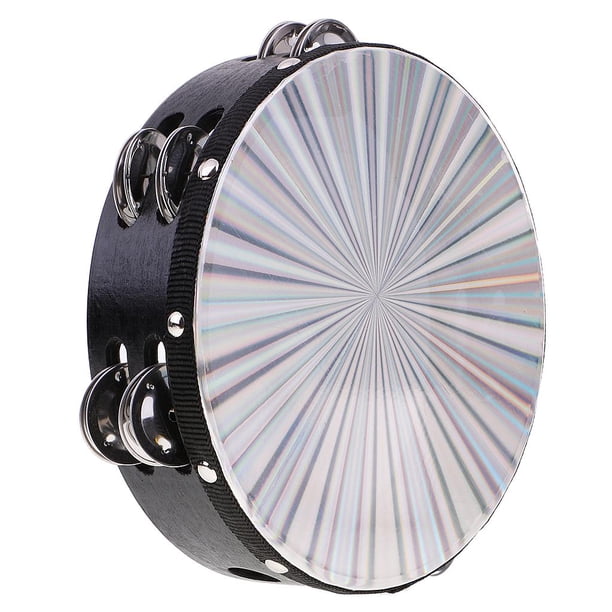 8 "Tambor De Pandereta De Mano Campana Metal Percusión Instrumento De Juguete Educativo Musical Para Niños De