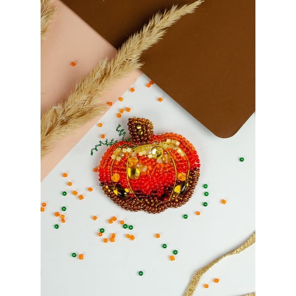 Bead Embroidery Decoration Kit  - Golden pumpkin AD-234