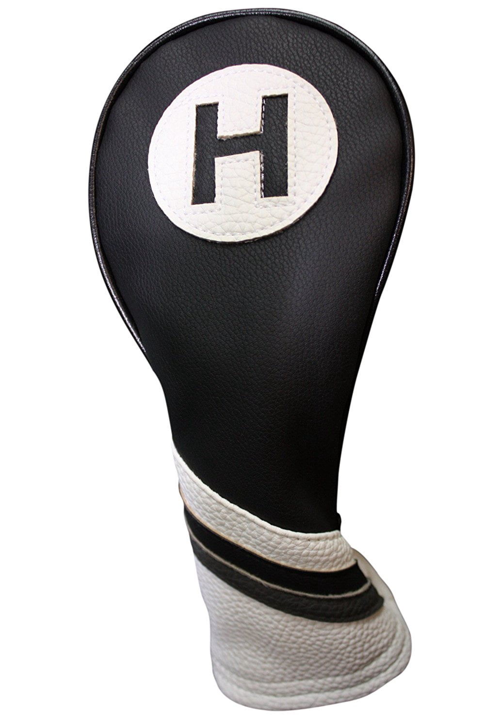 Golf Headcover Black and White Vintage Leather Style #2, 3, 4, 5 Hybrid Head Covers Fits Most Hybrid Clubs