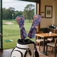 thumbnail image 3 of Uorisanigo Golf Head Covers for Drivers, Fairway Woods and Hybrids, 3 Pack Ethnic Floral Dragonfly Golf Club Head Covers, Soft Polyester Lined for Extra Club Protection, Outdoor Accessories, 3 of 7