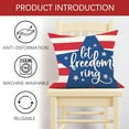 thumbnail image 3 of 4th of July Patriotic Decorative Throw Pillow Cover 18 x 18 Set of 4, America Let Freedom Ring Stars Stripes Porch Outdoor Home Decor, American USA Land That I Love Couch Sofa Cushion Case, 3 of 6