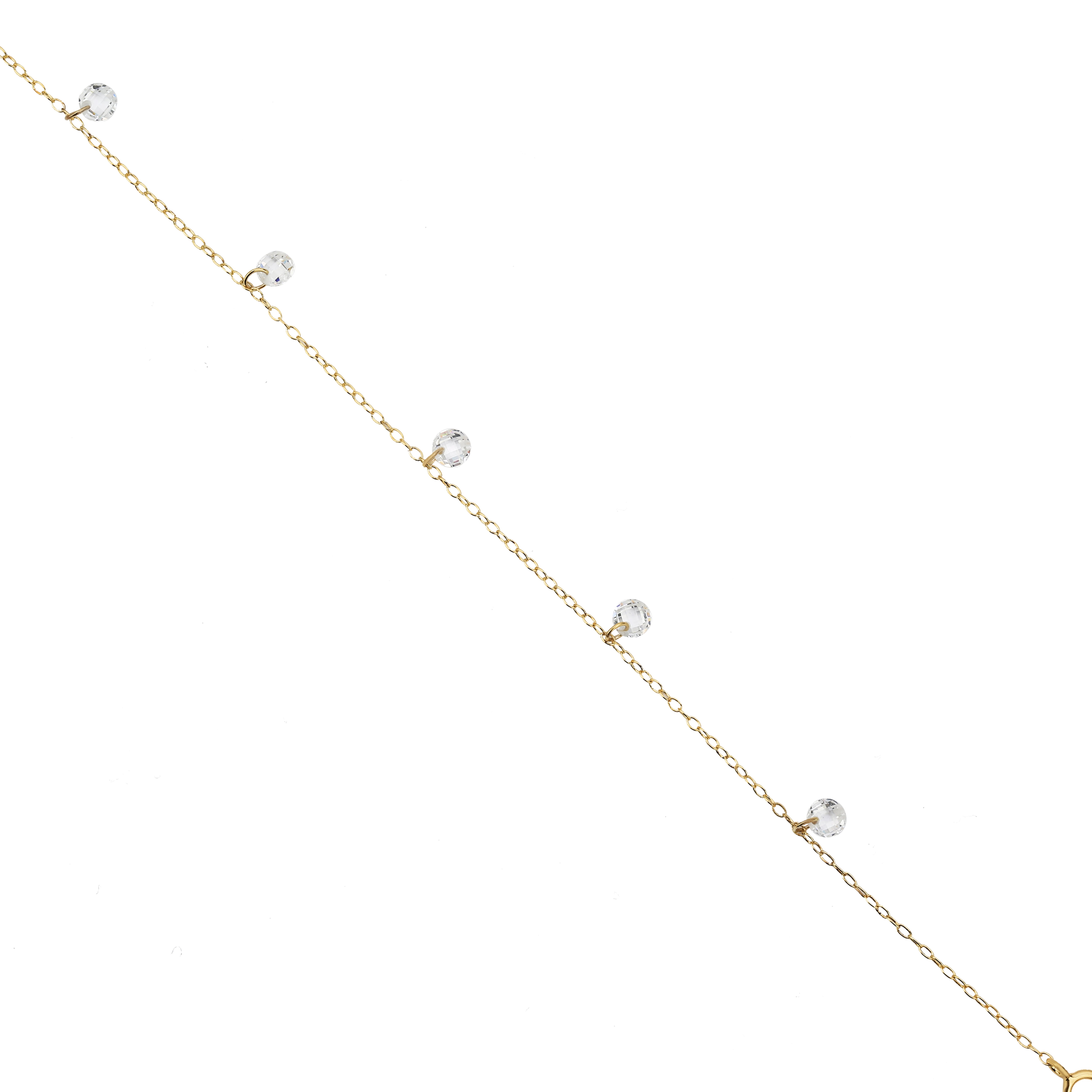 Brilliance Fine Jewelry Women's Simulated Diamond Anklet in 14KT Gold Plated Sterling Silver