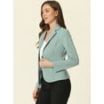 thumbnail image 3 of DARING DIVA Women's Office Work Lapel Collar Stretch Blazer M Pea Green, 3 of 6