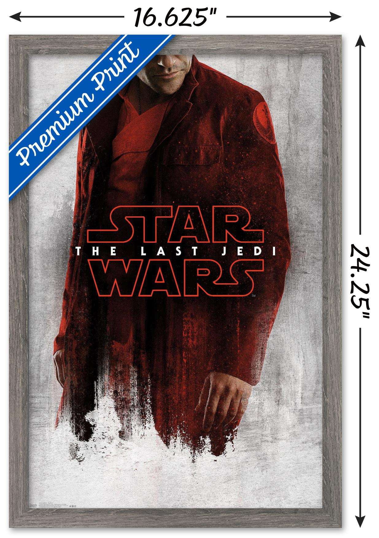 Star Wars: The Last Jedi - Red Poe Wall Poster, 14.725" x 22.375", Framed