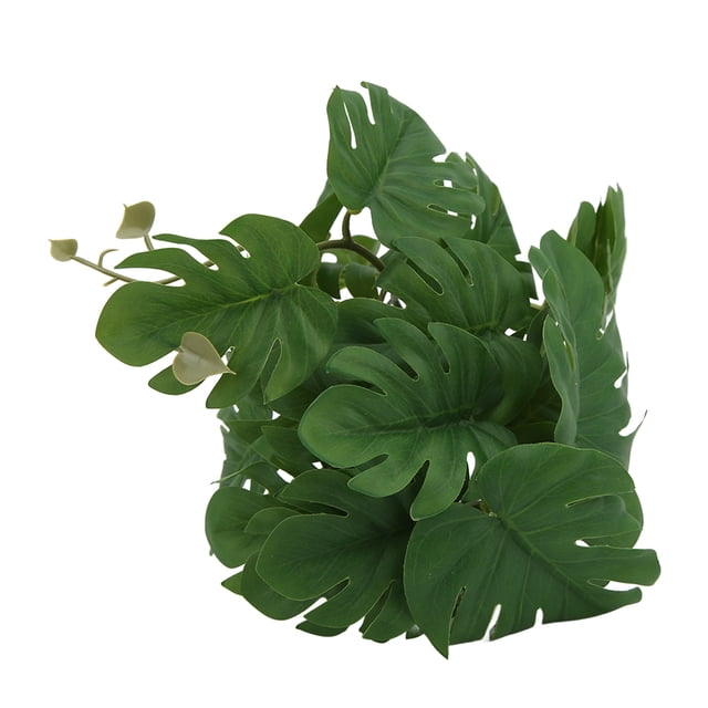 Ratán De Hoja De Tortuga De Plástico, Decoración De Plantas De Terrario De Reptiles, Resistente A Las Mordeduras, Naturaleza Segura Y Colorida, Inodoro Para Terrario De Reptiles