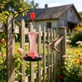 thumbnail image 6 of Pink Glass Bird Feeder, Hanging Hummer Feeder (7.9x6.3x6.3 Inch), Glass Construction, Outdoor Wilderness Bird Feeder For Garden Yard, 6 of 6