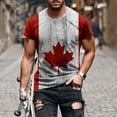 thumbnail image 2 of WREESH Men's Fitness Canadian Flag Crewneck T-Shirts Short Sleeve Gym Workout Shirt Wine, 2 of 5