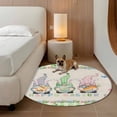thumbnail image 2 of Easter Round Area Rug 8Ft Washable Large Circle Rugs for Living Room Dorm, Retro Farmhouse Gnomes Flowers Rabbit Eggs Plaid Non-Slip Carpet Floor Mats Indoor Outdoor Carpet Runner Home Decor, 2 of 8
