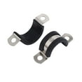 thumbnail image 2 of 20mm Dia EPDM Rubber Lined U Shaped Pipe Tube Wire Clamps Clips 5pcs, 2 of 3