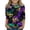 001_Purple, variant on Kids Girls Mardi Gras 3/4 Sleeve Shirts - New Orleans Carnival Fat Tuesday Graphic Tops, Soft Casual Sequin Mask Holiday Matching Blouse Outfits
